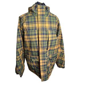 Burton AK Gore-Tex Plaid Hooded Jacket M CA 26902 RN 87380 Chore Barn Coat read